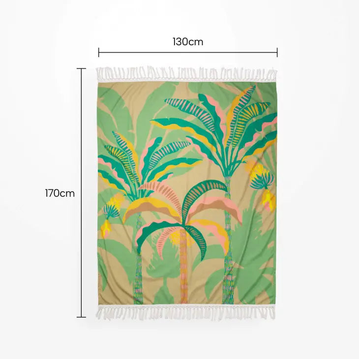 Canvas Throw - Plantation - Cream - 130x170cm