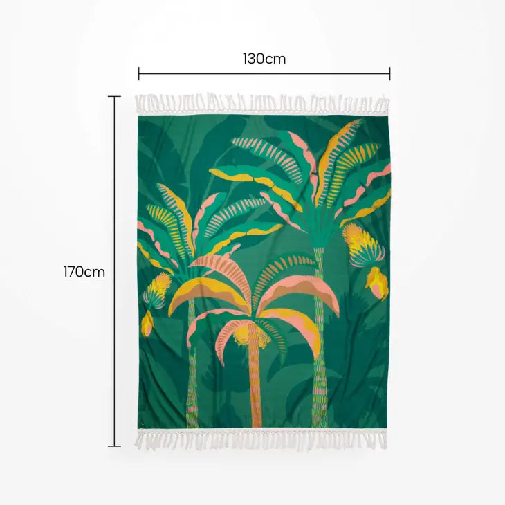 Canvas Throw - Plantation - Green - 130x170cm