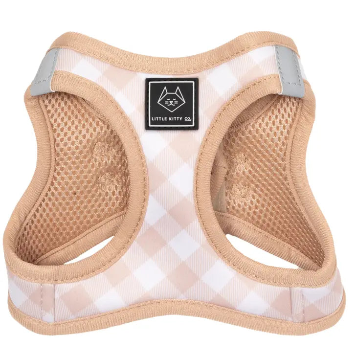 Cat Step in Harness: Latte Gingham