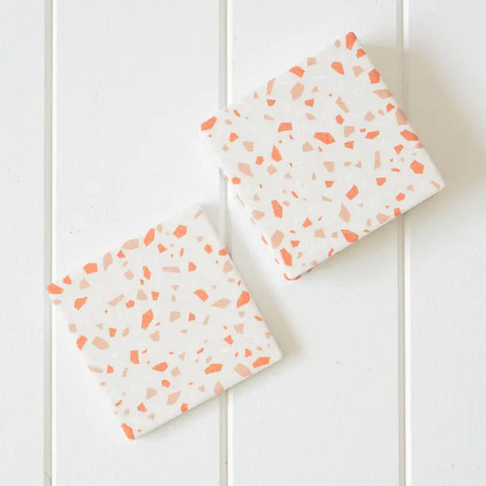 Ceramic Coasters - Earth Terrazzo - Terracotta - Set 4