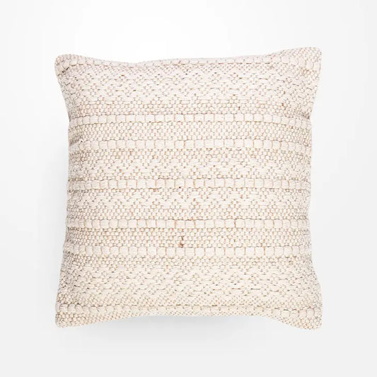 Cotton Jute Cushion Cover With Filling - Wheat- 45x45x1cm