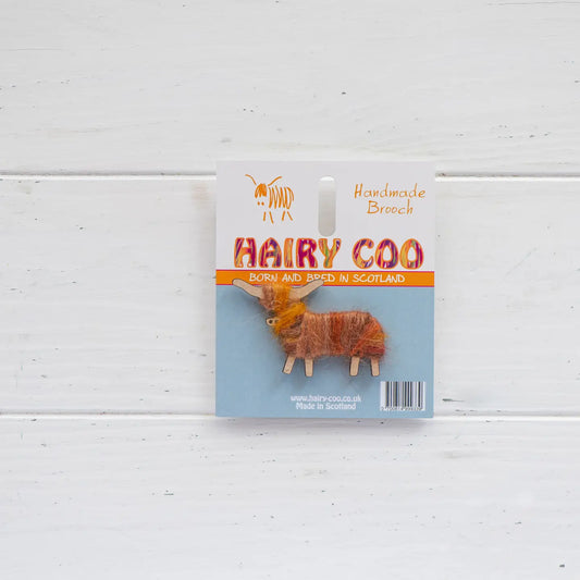 Handmade Highland Cow Brooch - Born and Bred in Scotland