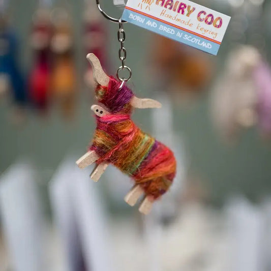 Handmade Highland Cow Keyring ISLA - Born and Bred in Scotland