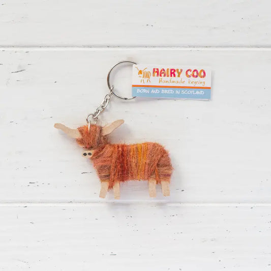 Handmade Highland Cow Keyring (Cameron)- Born and Bred in Scotland