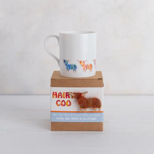 Highland Cow China Mug - Born and Bred in Scotland & Magnet