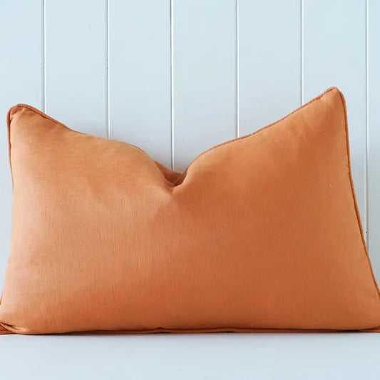 Indoor Cushion - Linen Feather Insert - Copper - 60x40cm