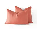 Indoor Cushion - Linen with Feather Insert - Rust - 60x40cm