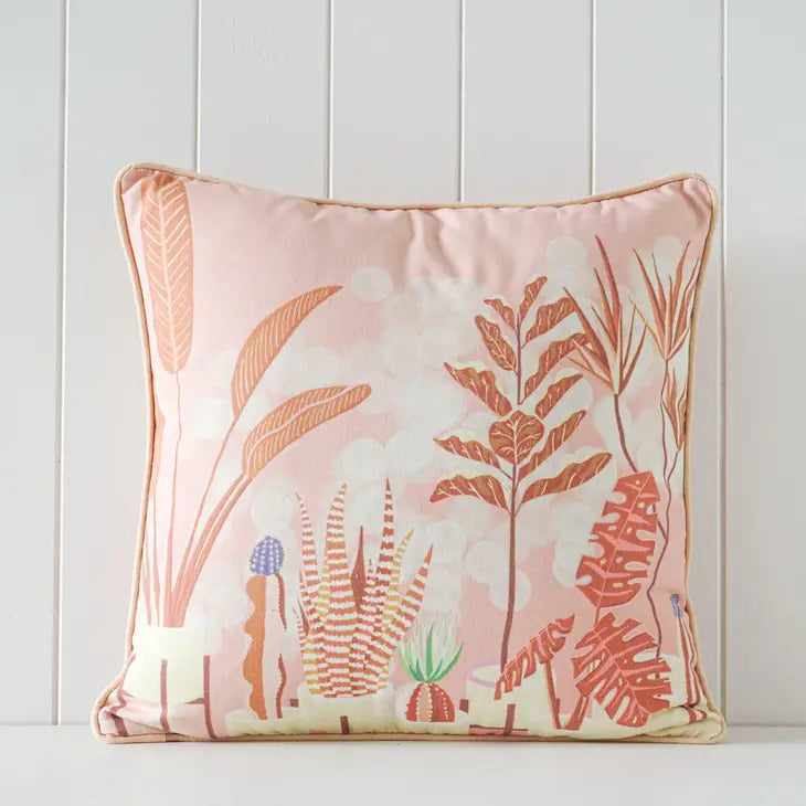 Indoor Cushion - Plant Town - Brown - 45x45cm