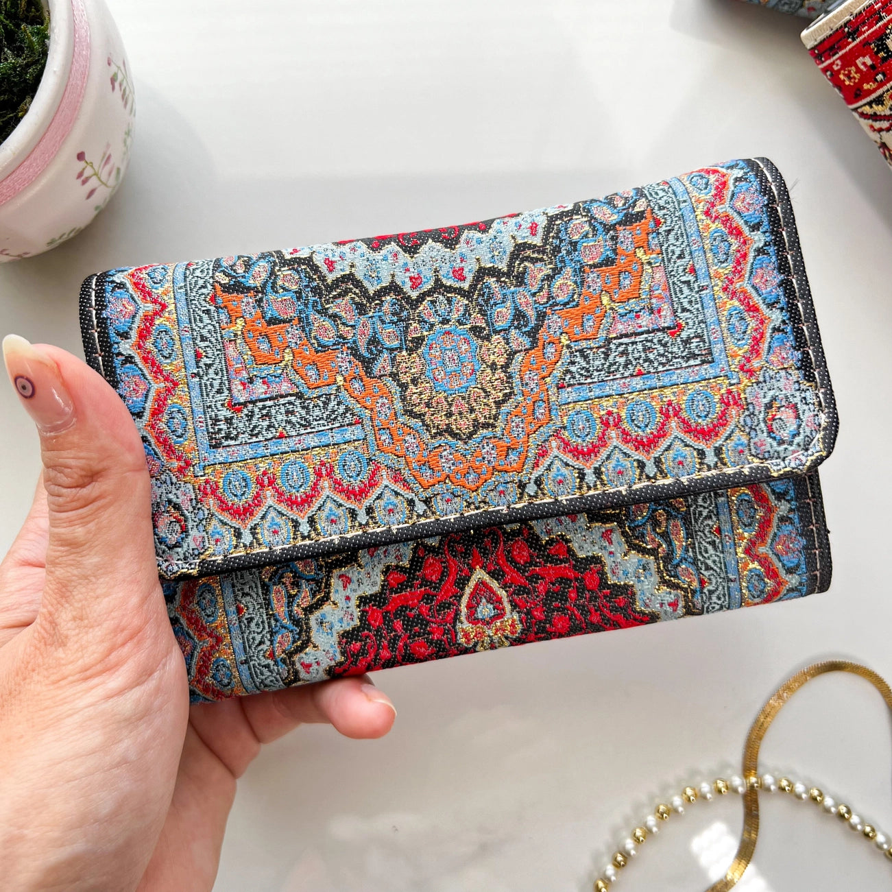 Rug Design Handmade Wallet For Women, Vegan Wallet