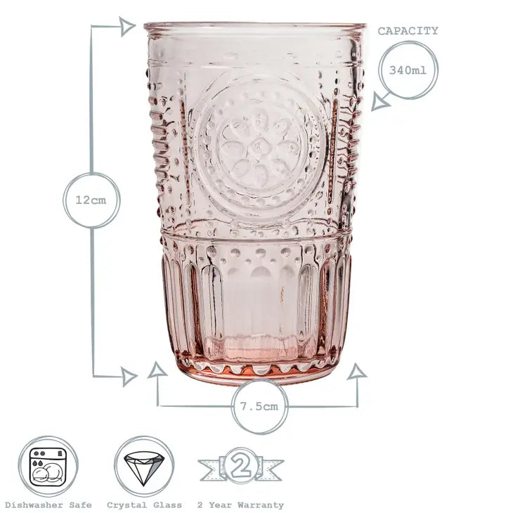 Romantic Highball Glass - 340ml - Pink