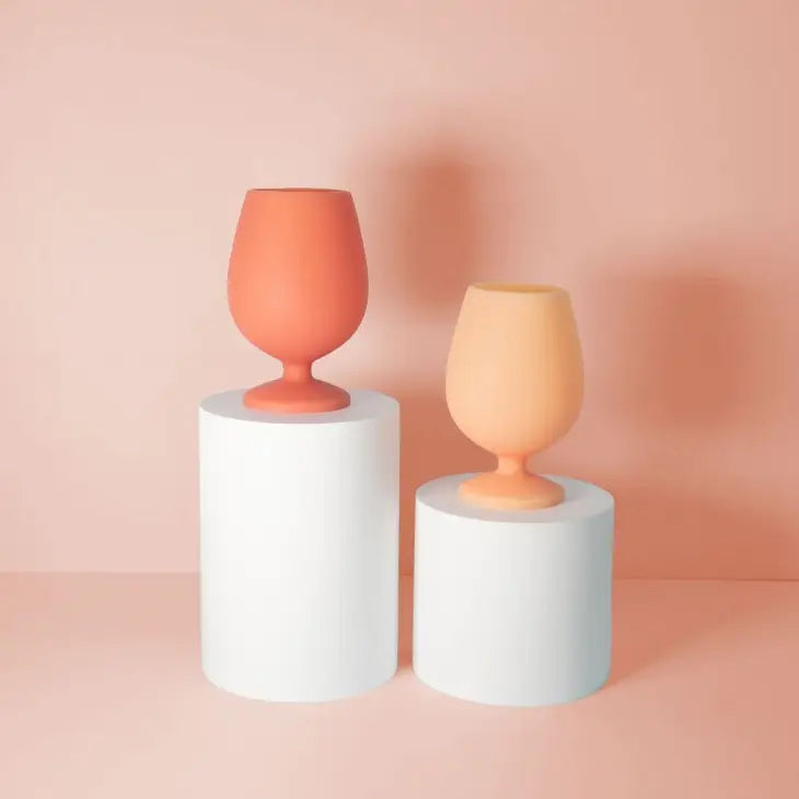 Terra + Peach | Stemm | Silicone Unbreakable Wine Glasses