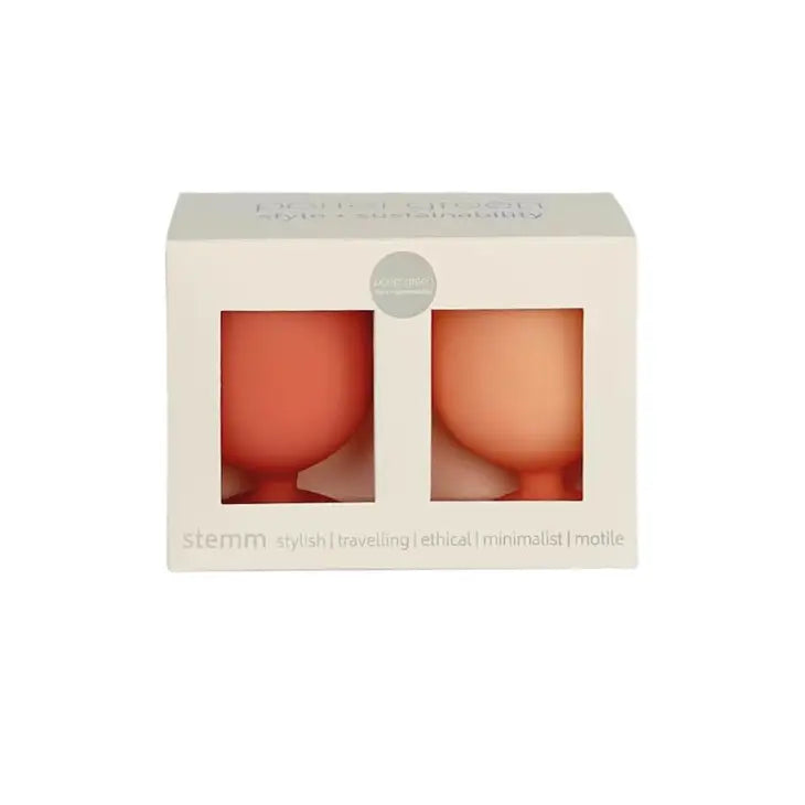 Terra + Peach | Stemm | Silicone Unbreakable Wine Glasses