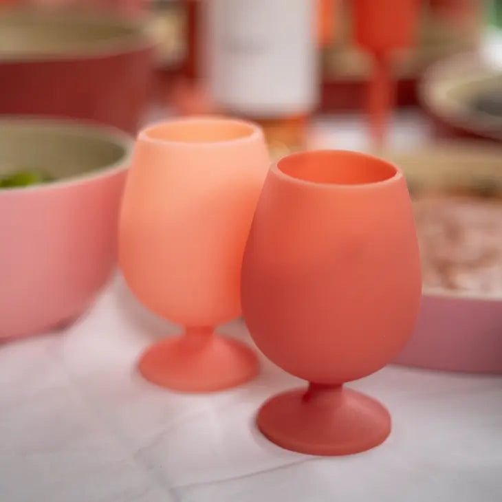 Terra + Peach | Stemm | Silicone Unbreakable Wine Glasses