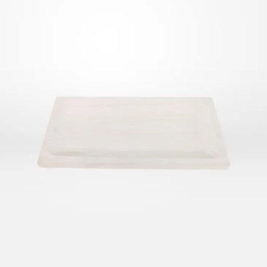 Timber Tray - Flat - White Wash - 42x4x20cm