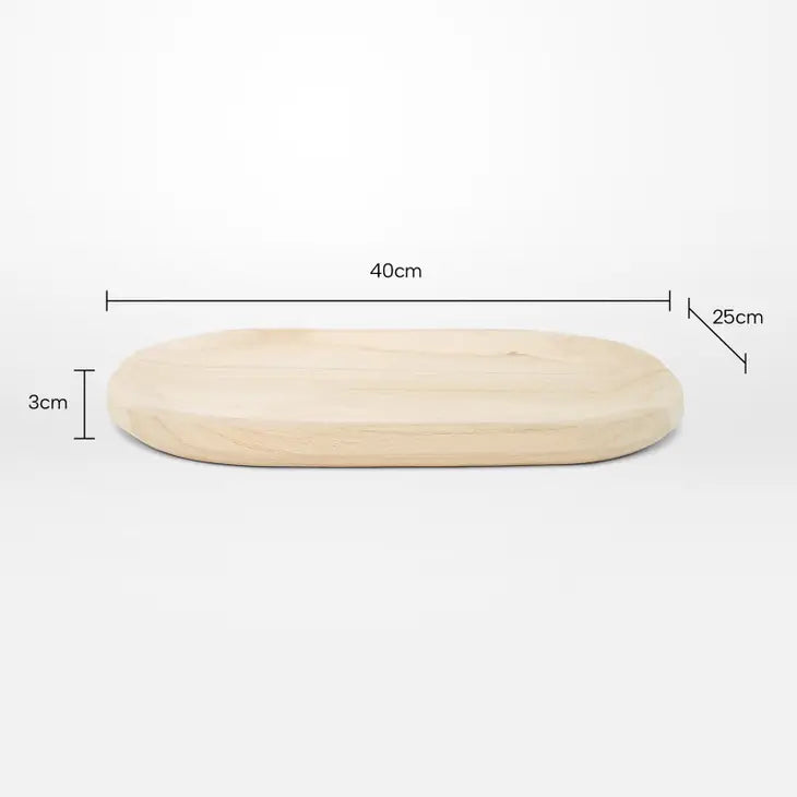 Timber Tray - Kadavu - Natural - 40x3x25cm