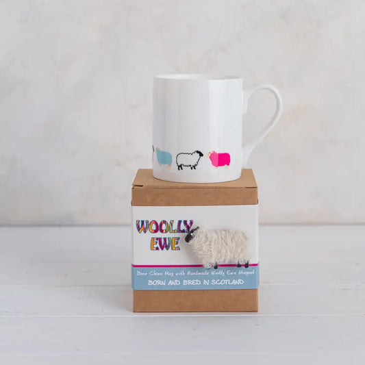 Woolly Ewe Sheep Mug - Born and Bred in Scotland